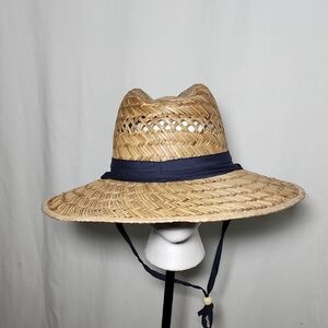 Stylish Men's Straw Hat with Navy Band